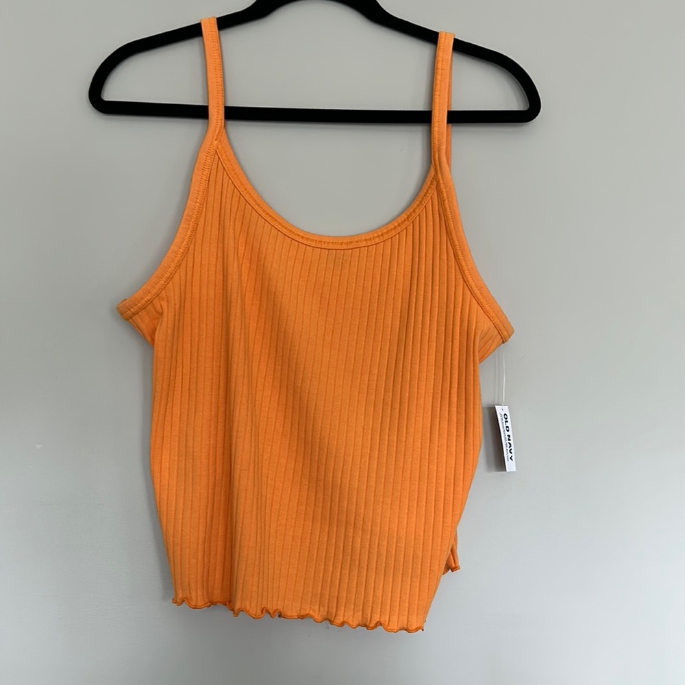 Orange ribbed tank top